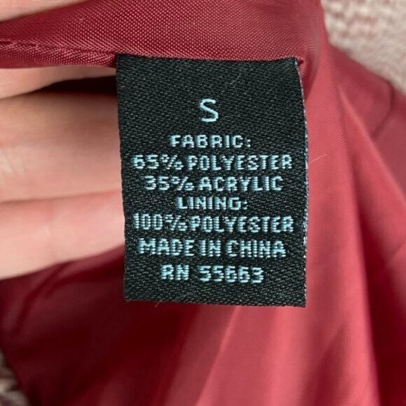 Cynthia Rowley Tweed Blazer Jacket Red Size Small Retro Fringe Bohemian Knit S - Picture 5 of 15